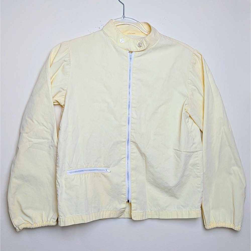 Vintage 70s Canvas Jacket Windbreaker Full Zip Lightweight Mens Small‎